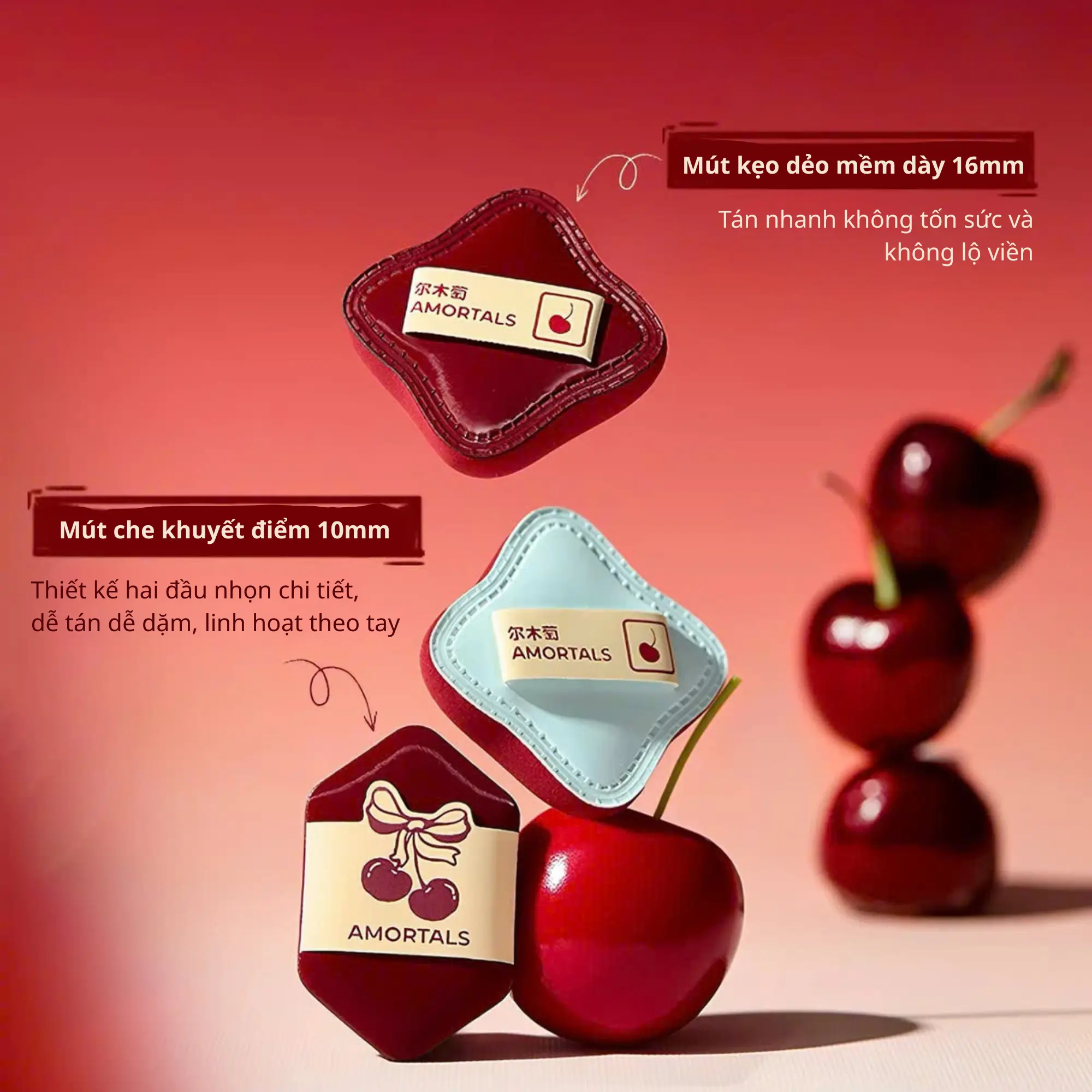 bộ bông mút mini cherry amortals