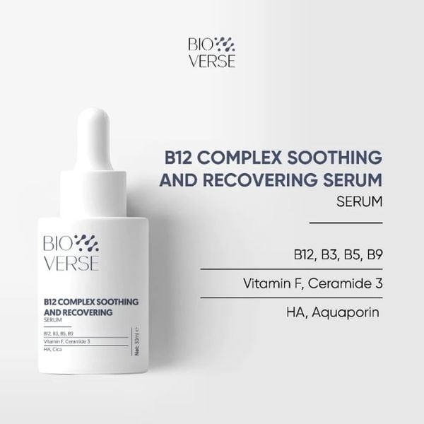 Tinh Chất Làm Dịu Kích Ứng Và Phục Hồi Giảm Đỏ Bioverse B12 Complex Soothing And Recovering Serum