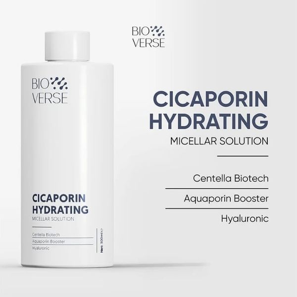 Nước Tẩy Trang Dịu Nhẹ Cho Da Nhạy Cảm Bioverse Cicaporin Hydrating Micellar Solution