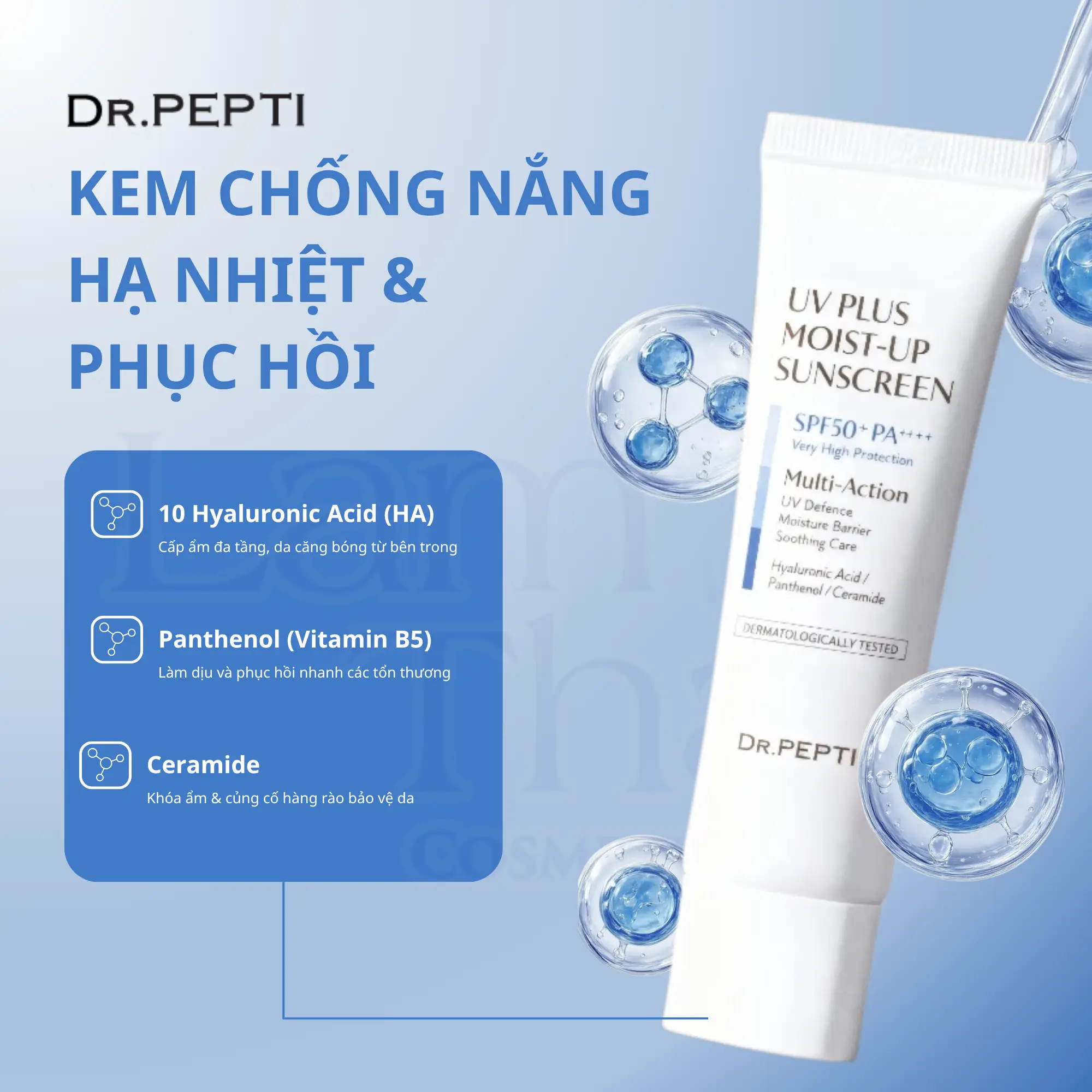 Kem Chống Nắng Hạ Nhiệt & Phục Hồi Dr. Pepti