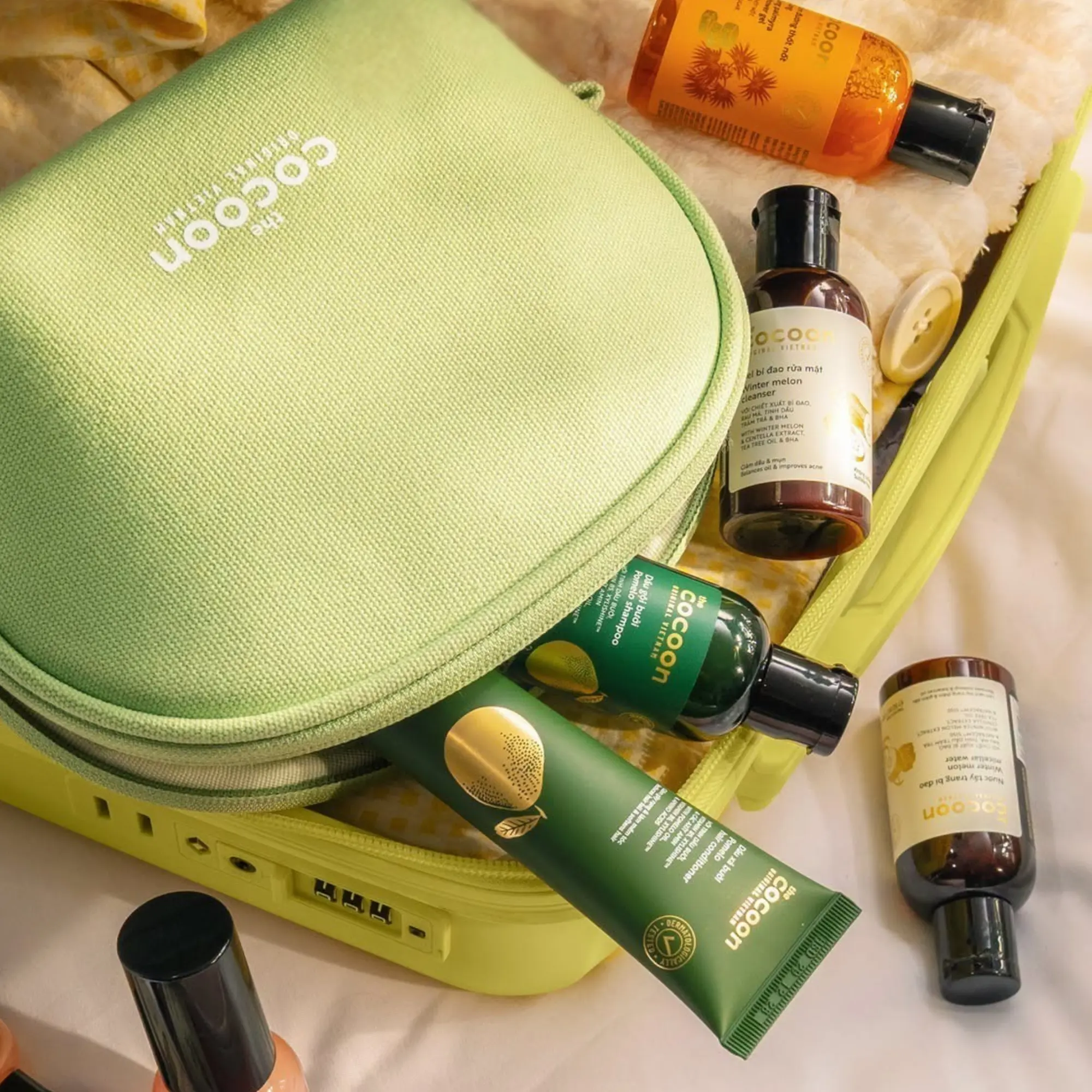 set du lichj cocoon tuis xanh