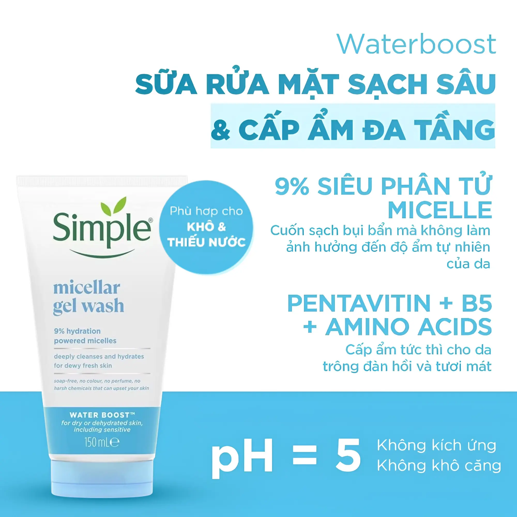 sữa rửa mặt simple nhạt