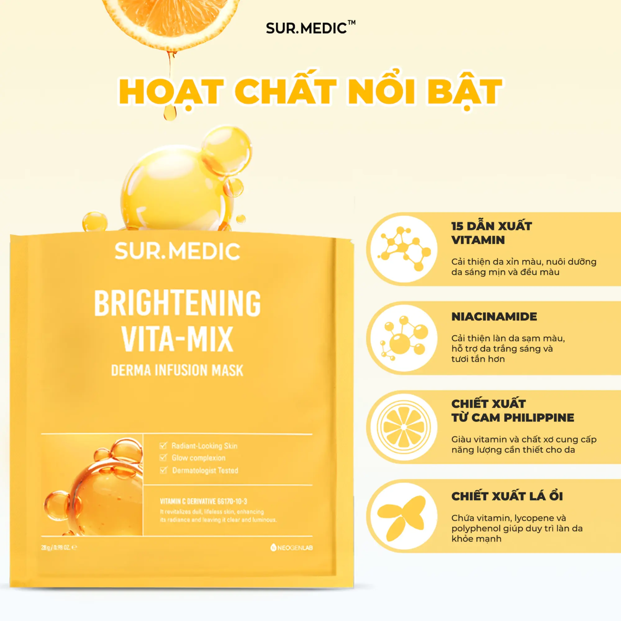 mặt nạ dưỡng sáng Sur.medic