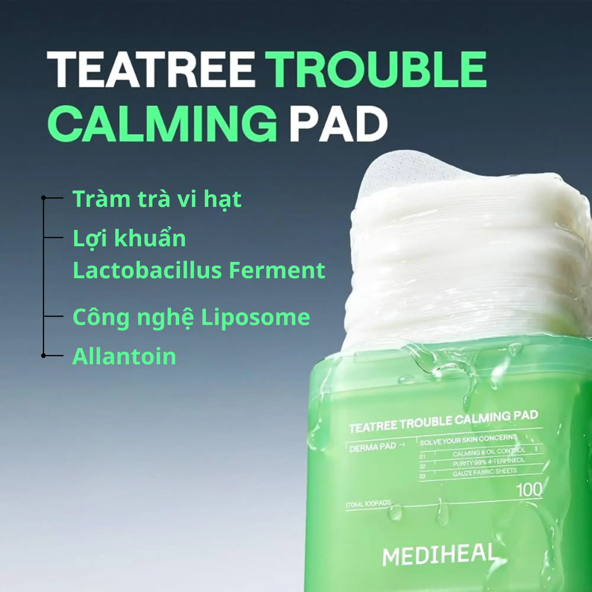 Toner Pad Làm Dịu Mediheal Teatree Trouble Calming Pad
