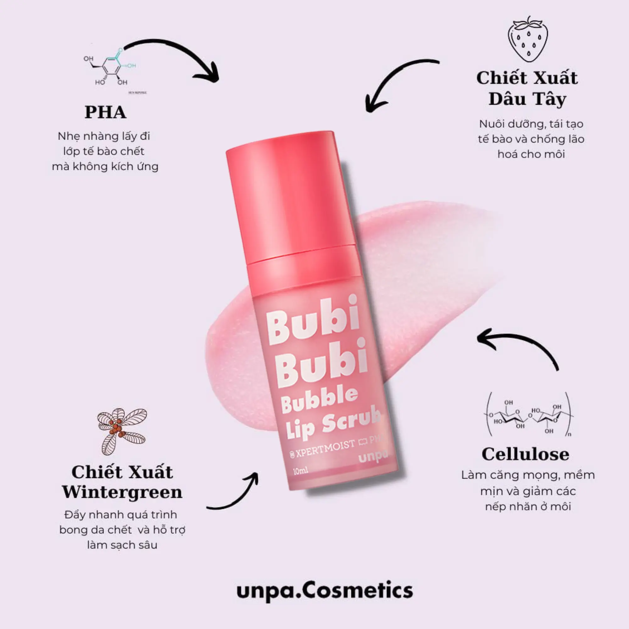 Tẩy Tế Bào Chết Môi Sủi Bọt Unpa