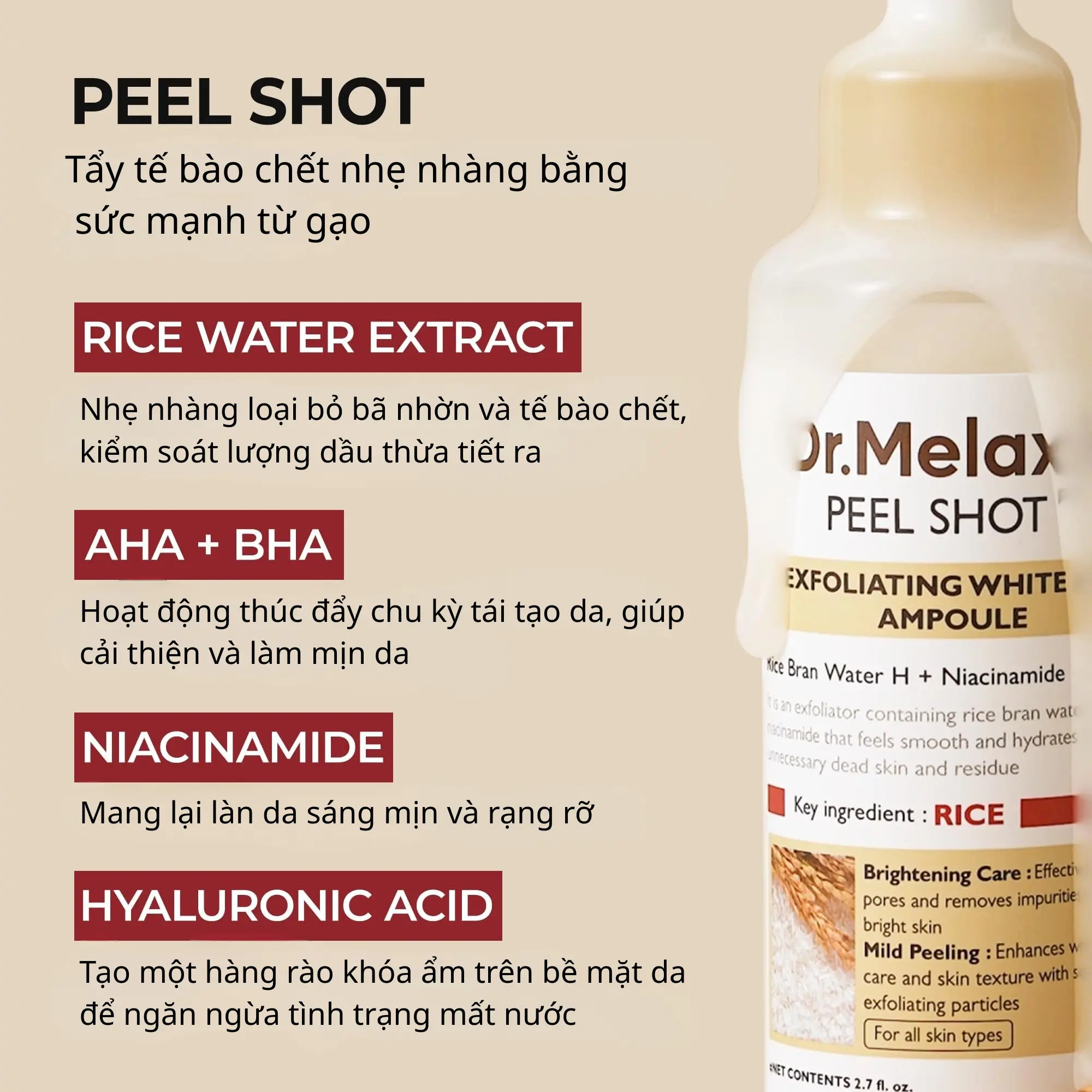 TTBC gạo trắng Dr.Melaxin