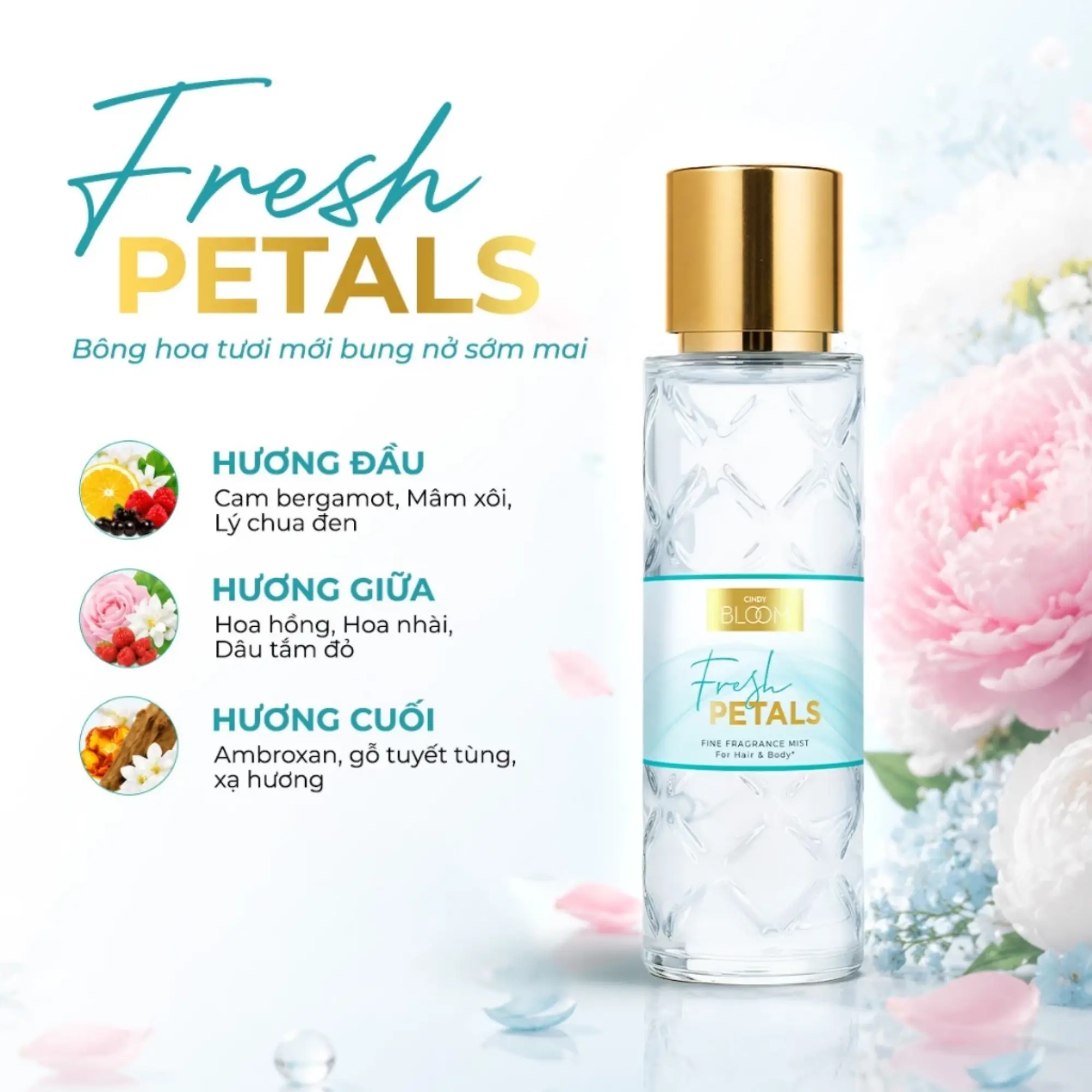 xịt thơm cơ thể và tóc cindy bloom