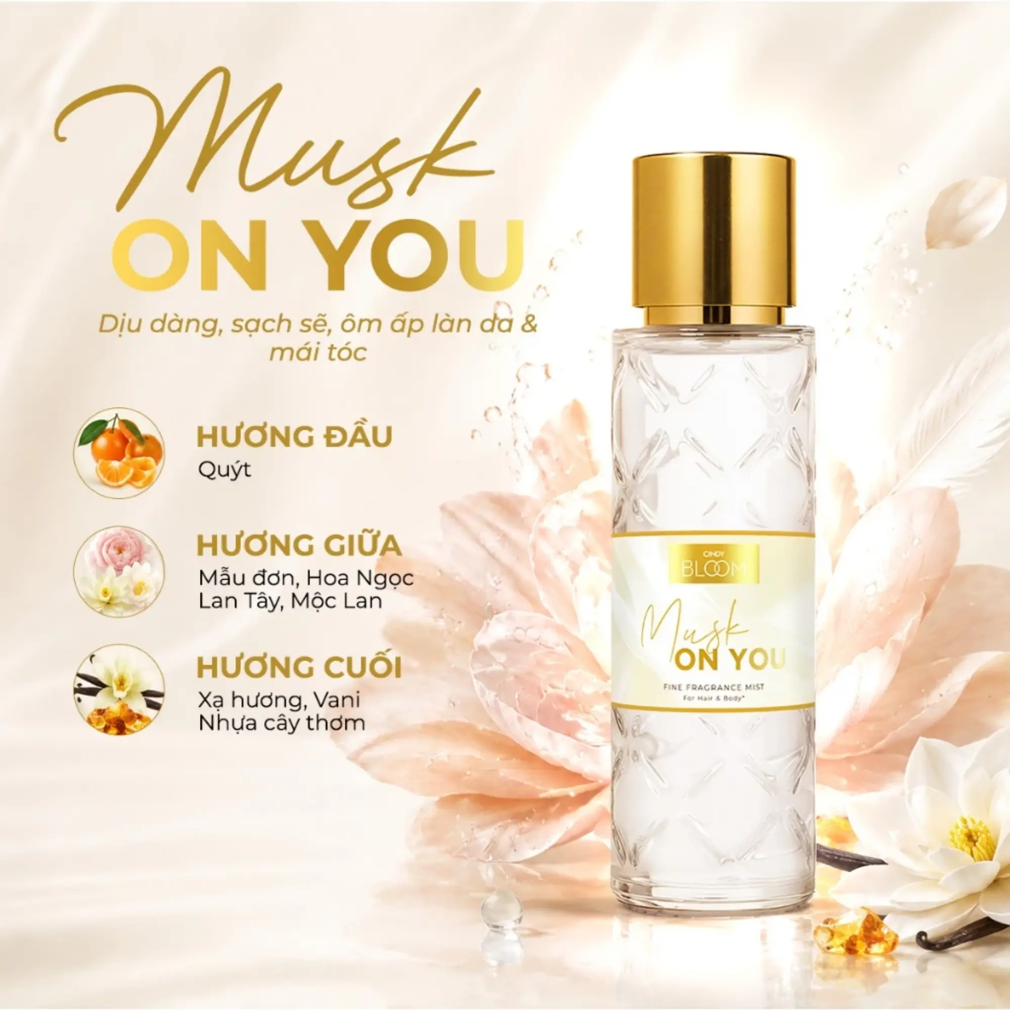 xịt thơm cơ thể và tóc cindy bloom