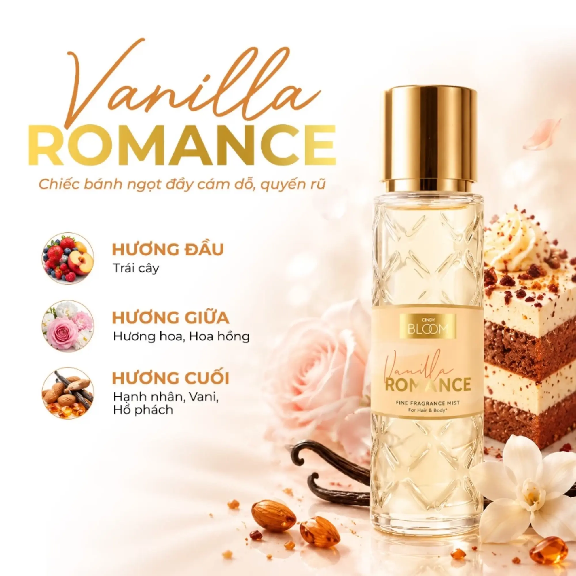 xịt thơm cơ thể và tóc cindy bloom
