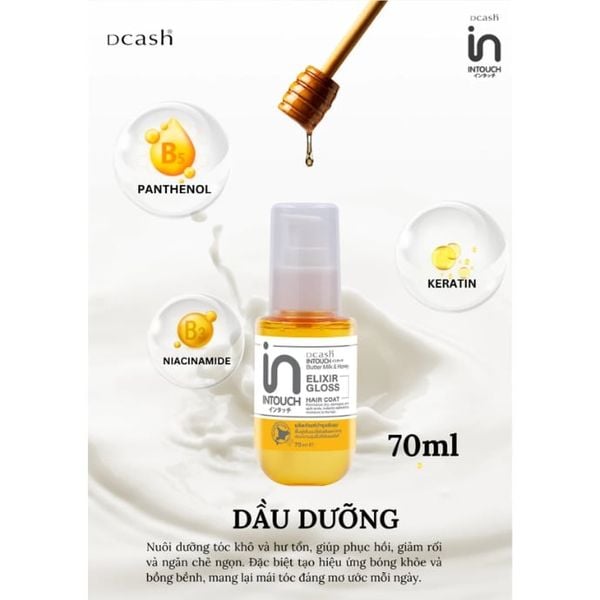 Dầu Dưỡng Tóc Dcash Intouch Butter Milk And Honey Elixir Gloss Hair Coat