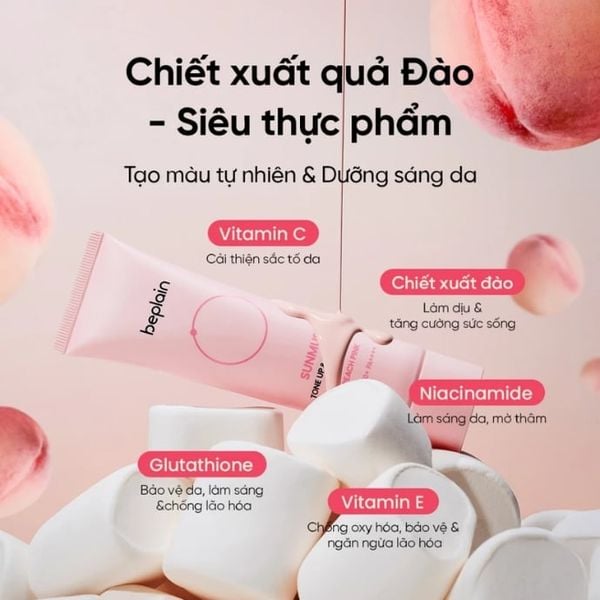 Kem Chống Nắng Beplain Sunmuse Tone Up & Correcting Sunscreen Peach Pink SPF50+ PA++++