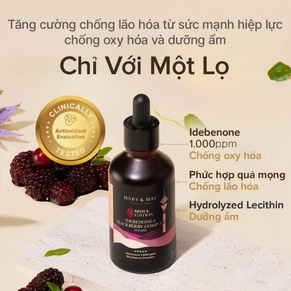 Tinh Chất Mary&May Idebenone+ Blackberry Complex Serum