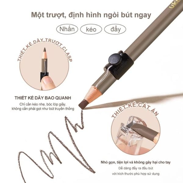 Chì Xé Kẻ Mày Ukiss One Pull No Shave Eyebrow Pencil
