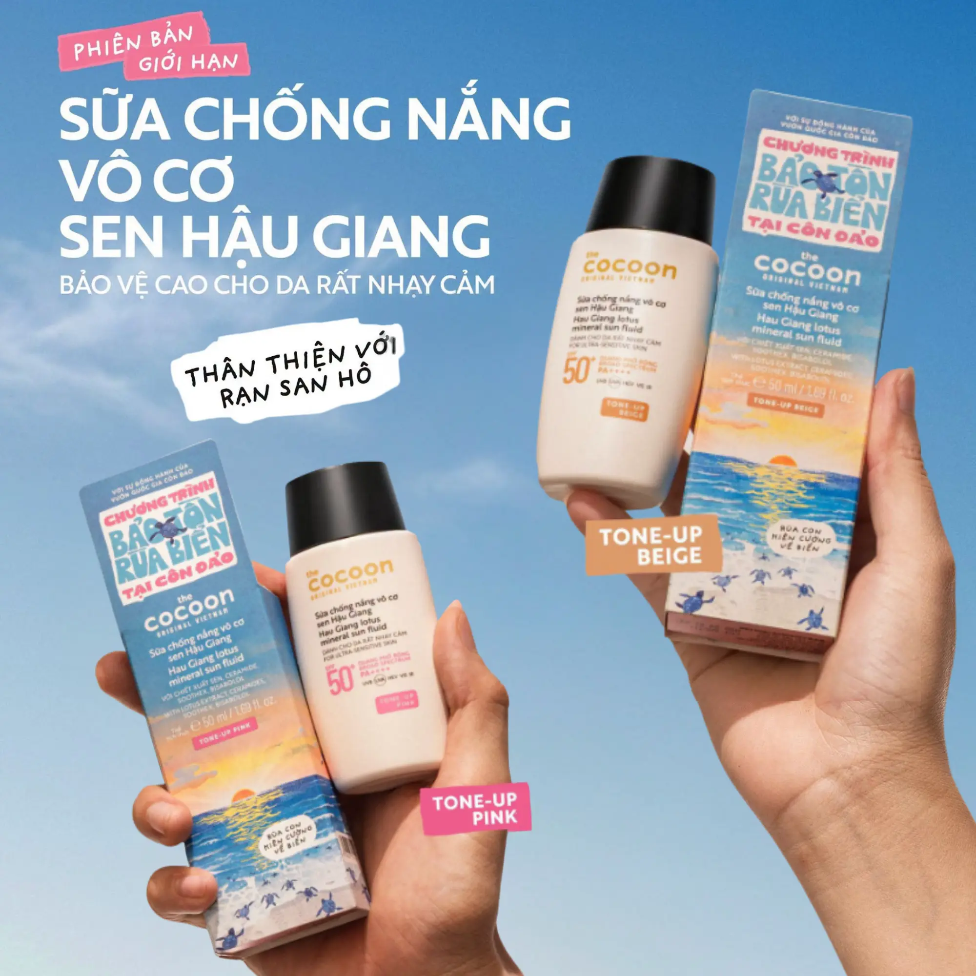 chống nắng cocoon nâng tone hồng