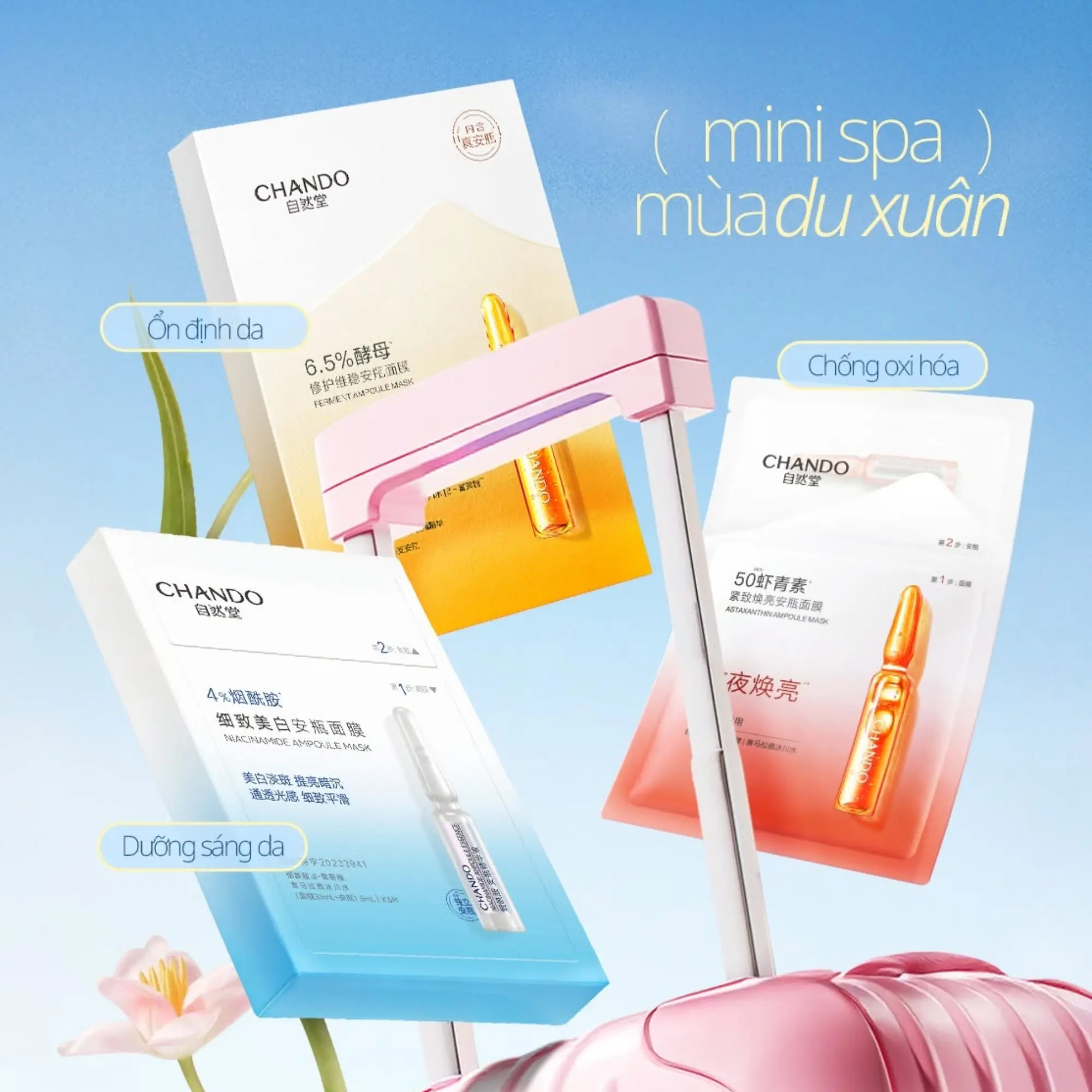mặt nạ kèm serum Chando