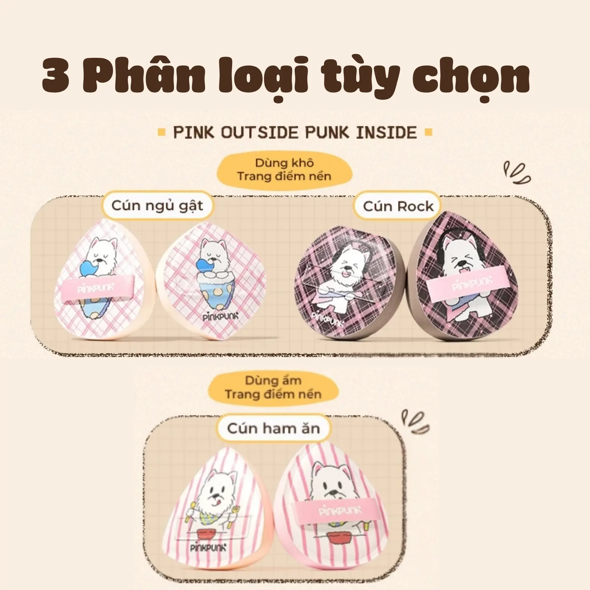 Bông mút cún Pinkpunk