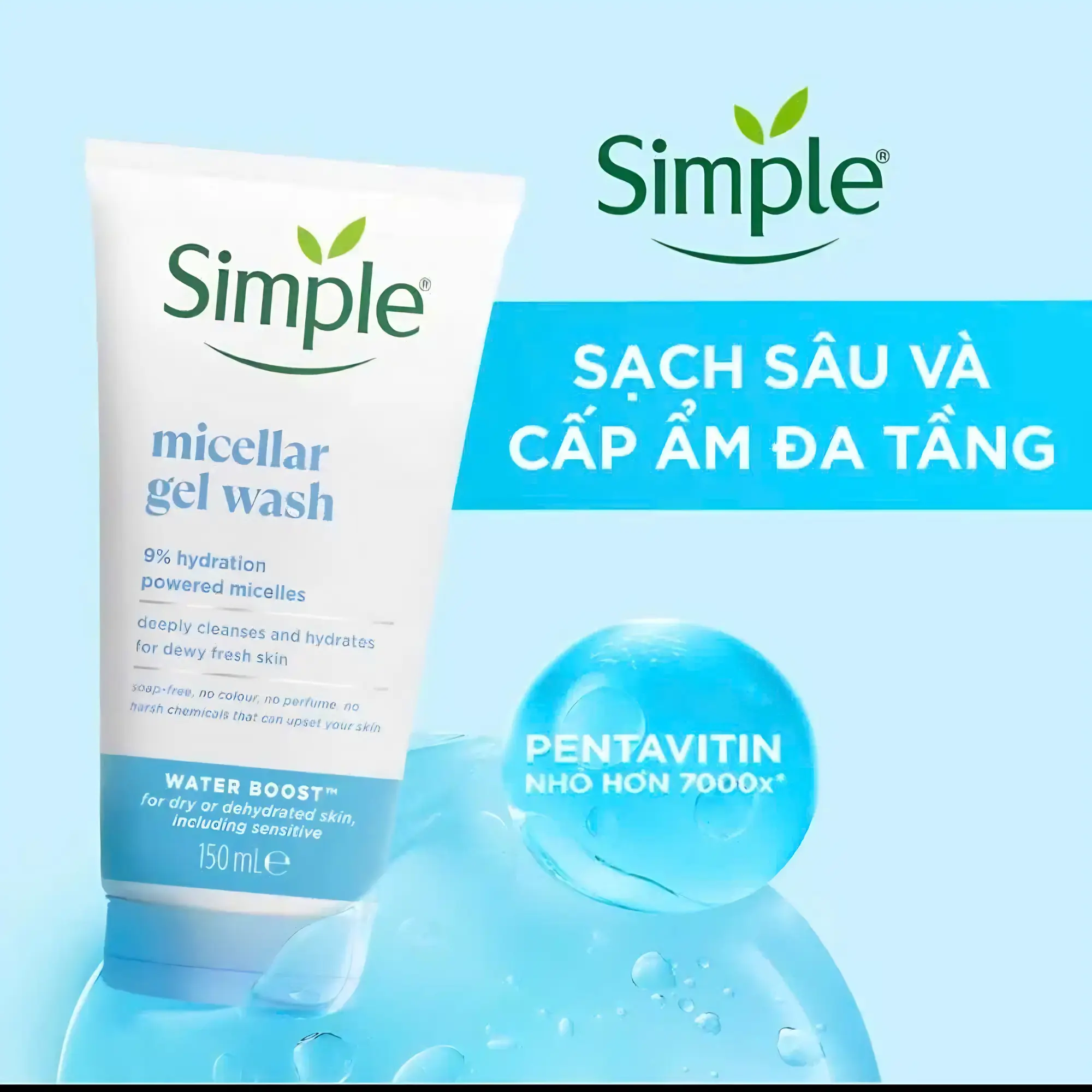 sữa rửa mặt simple nhạt
