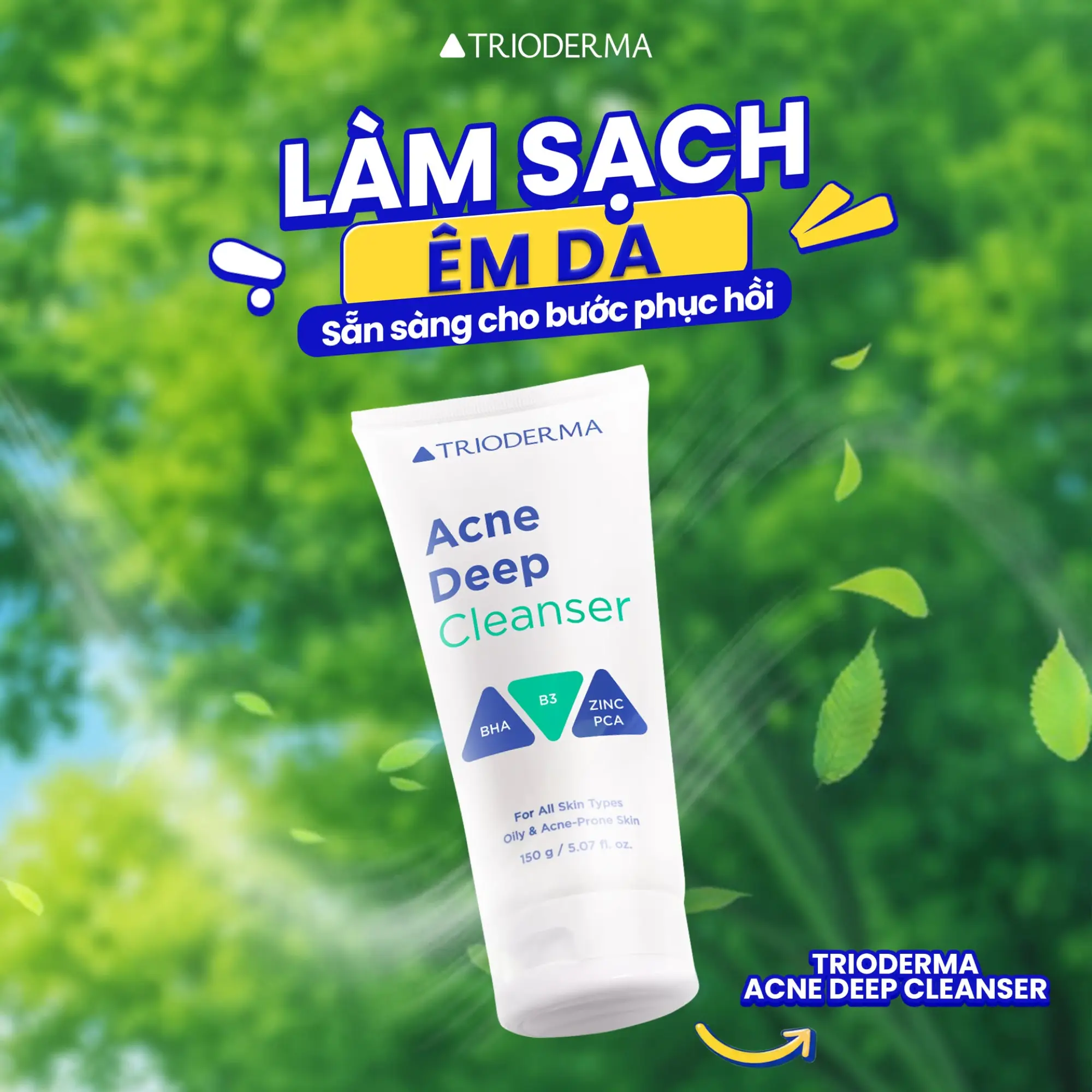 Trioderma gel rửa mặt
