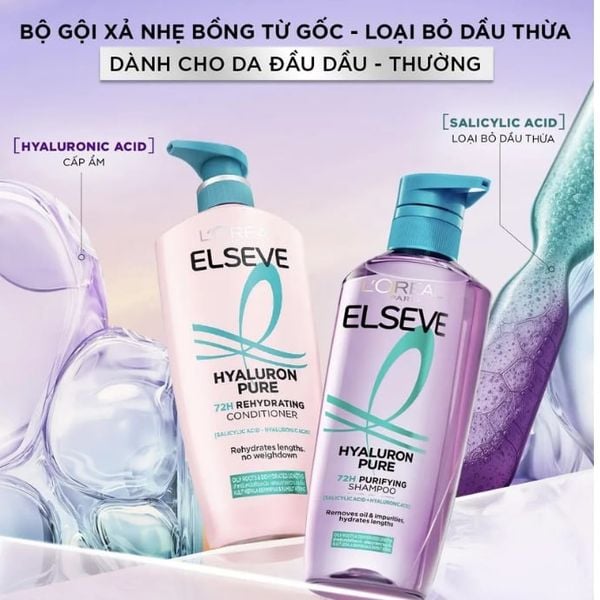 Dầu Xả Dành Cho Da Đầu Dầu L’Oréal Paris Elseve Hyaluron Pure 72H Rehydrating Conditioner