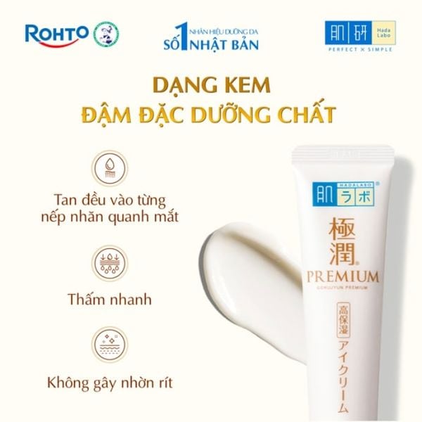 Kem Dưỡng Vùng Da Mắt Hada Labo Gokujyun Premium Hyaluronic Eye Cream