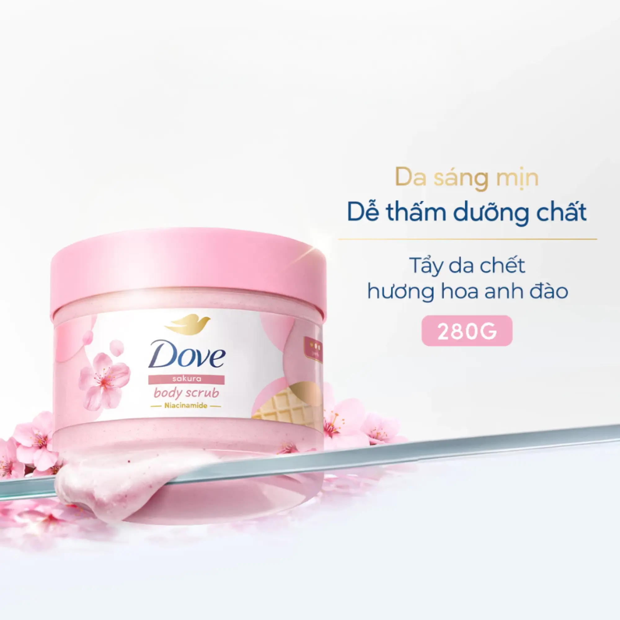 tẩy tế bào chết Dove hoa anh đào