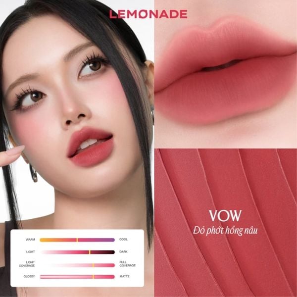 Son Bùn Ấm Mờ Mịn Lâu Trôi Lemonade Perfect Couple Blurry Stain Lip Cream