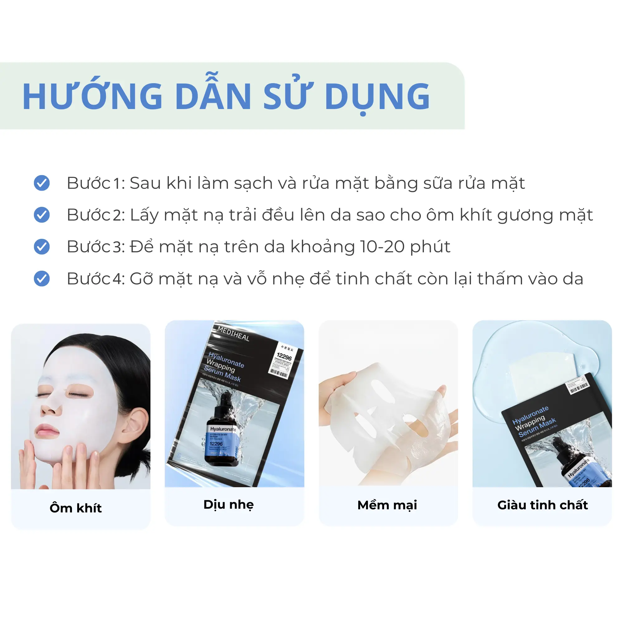 Mediheal Hyaluronate Wrapping Serum Hydrate Dewy Mask