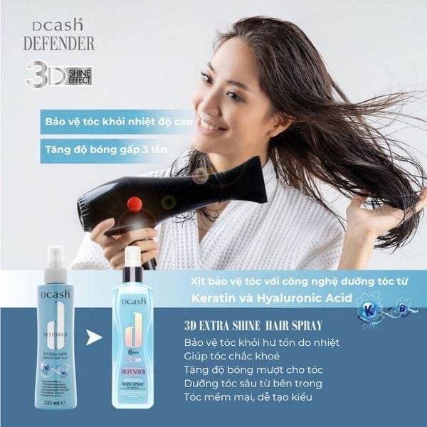 Xịt Dưỡng Tóc Dcash Defender 3D Extra Shine Keratin Moisture Hair Spray