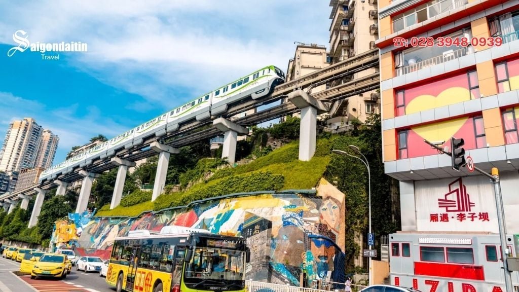 Ga tàu Lý Tử Bá (Liziba/李子坝站) Trùng Khánh – 