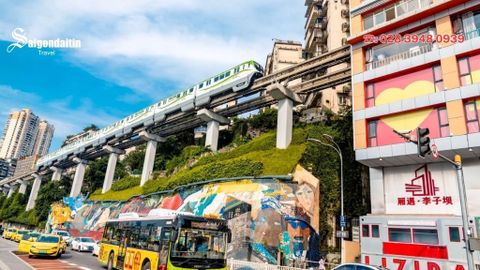 Ga tàu Lý Tử Bá (Liziba/李子坝站) Trùng Khánh – 