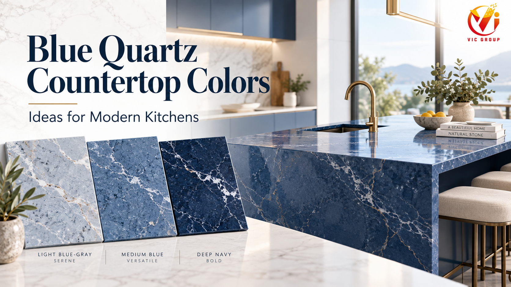Blue Quartz Countertop Colors for Modern Kitchens