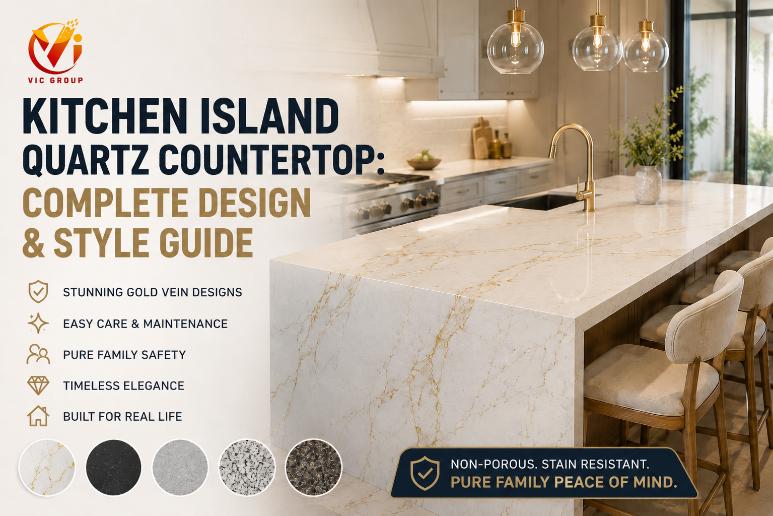 Kitchen Island Quartz Countertop: The Heart of Your Modern Family Home