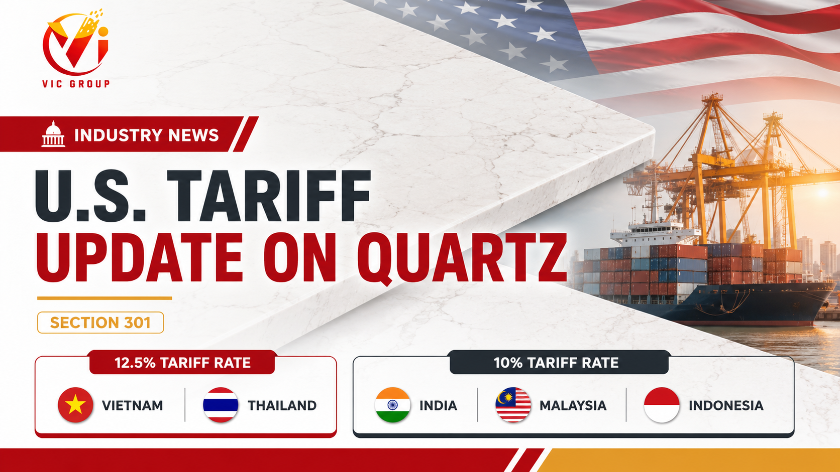 U.S. Adds 12.5% Tariff to Vietnam Quartz Imports: What Buyers Need to Recalculate Now