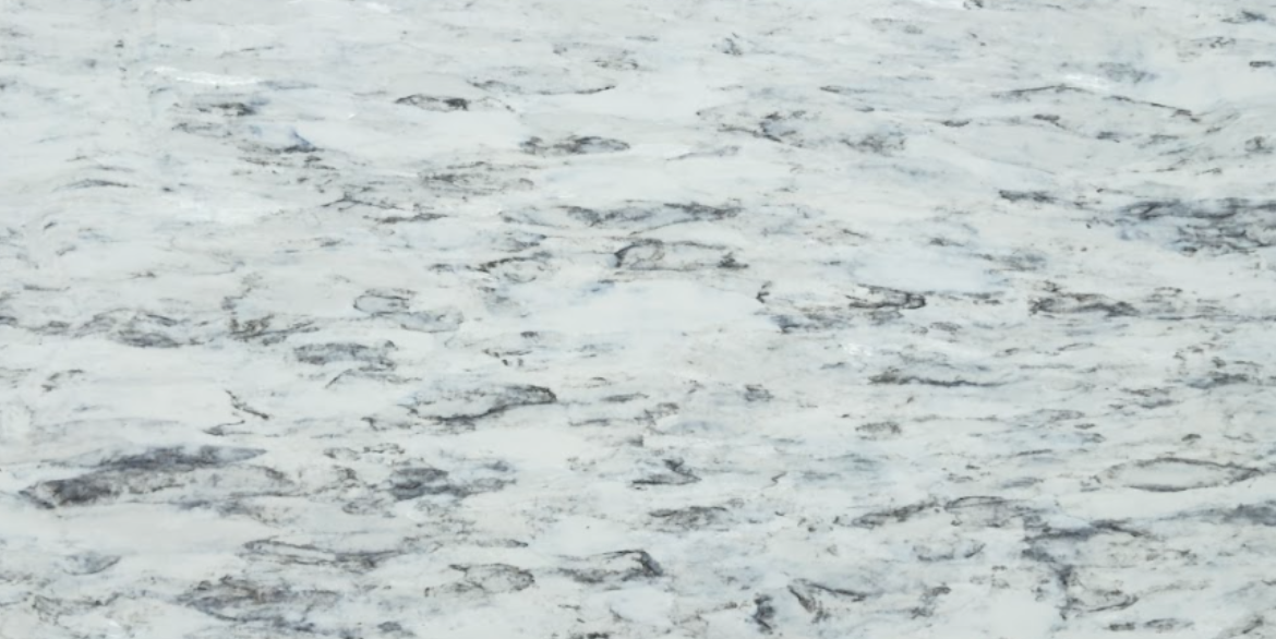 Calacatta Kinoss quartz slab with soft white background and bold layered grey veining for luxury kitchen countertops and interior surfaces