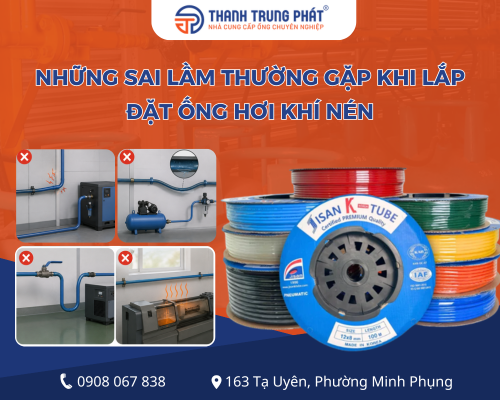 Những sai lầm thường gặp khi lắp đặt ống hơi khí nén