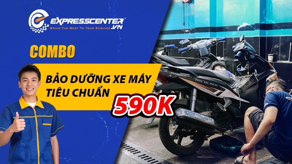 Gói bảo dưỡng xe máy tiêu chuẩn 590K tại Express Center - Phục hồi động cơ hiệu quả