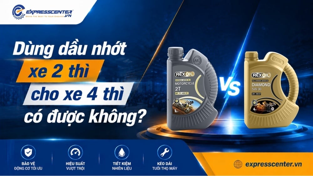Dùng dầu nhớt xe 2 thì cho xe 4 thì có được không?