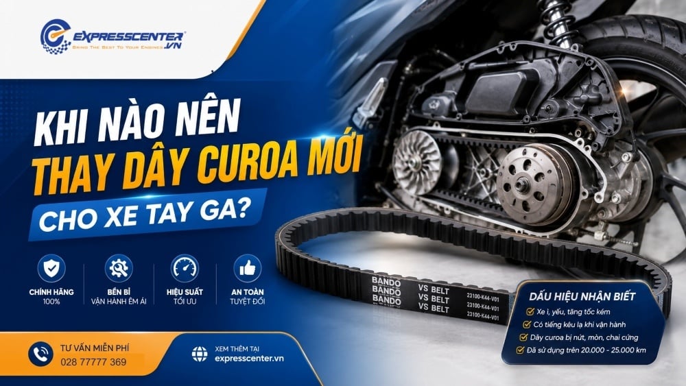 Khi nào nên thay dây curoa mới cho xe tay ga?