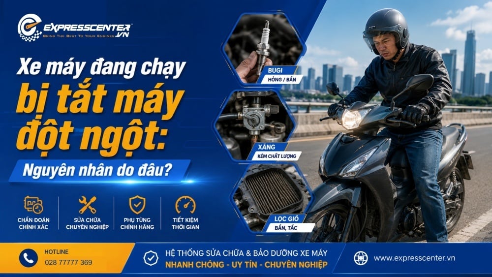 Xe máy đang chạy bị tắt máy đột ngột: Nguyên nhân do đâu?