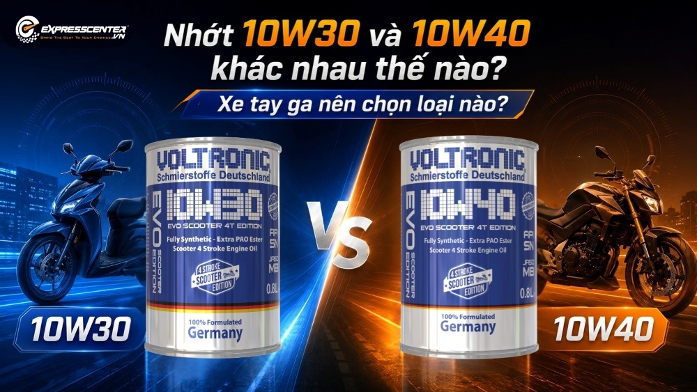 Nhớt 10W30 và 10W40 khác nhau thế nào? Xe tay ga nên chọn loại nào?