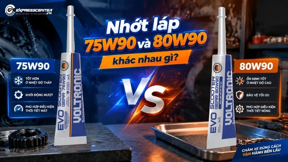 Nhớt hộp số 75W90 và 80W90 có gì khác nhau? Xe tay ga nên dùng loại nào?
