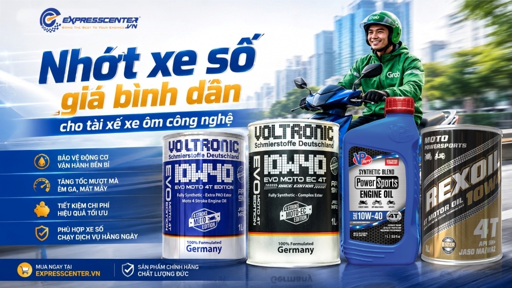 Nhớt xe số giá bình dân cho tài xế xe ôm công nghệ