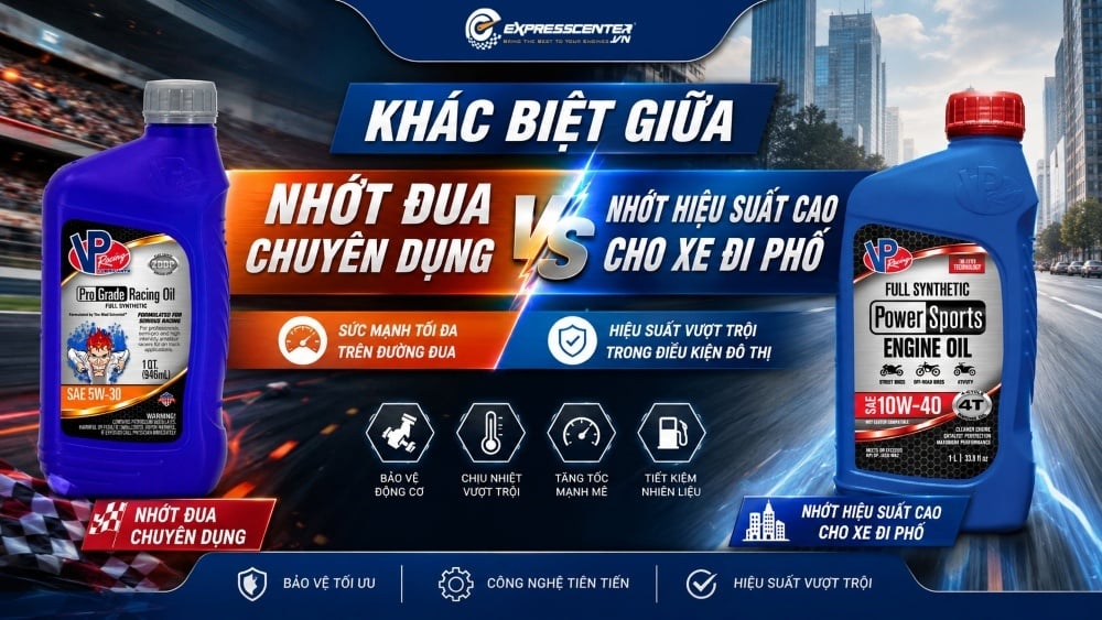Sự khác biệt giữa nhớt đua chuyên dụng và nhớt hiệu suất cao cho xe đi phố