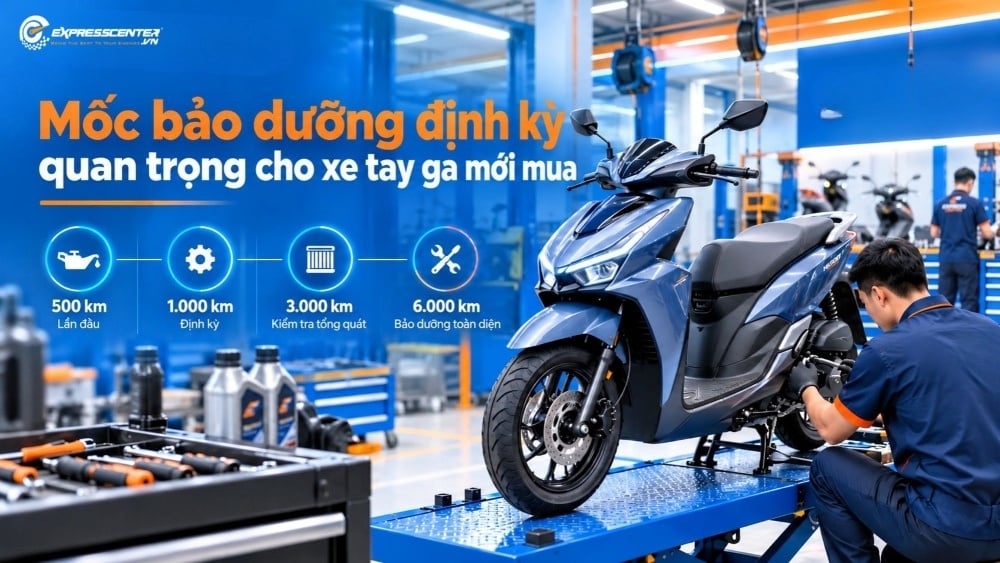 Tổng hợp các mốc bảo dưỡng định kỳ quan trọng cho xe tay ga mới mua