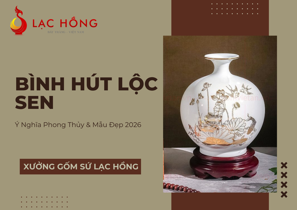 Bình Hút Lộc Vẽ Sen: Ý Nghĩa Phong Thủy & Mẫu Đẹp 2026