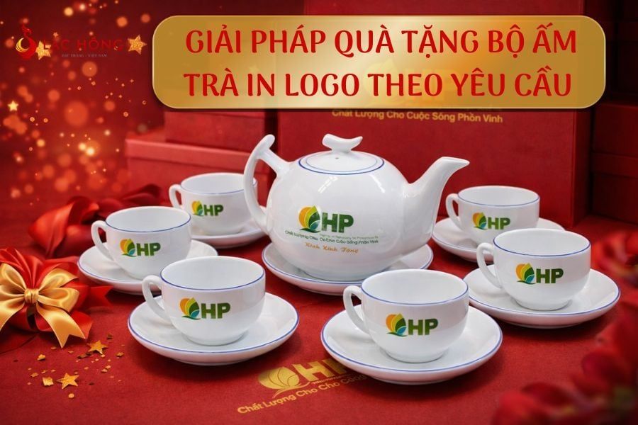 Bộ Ấm Trà In Logo Theo Yêu Cầu – Giải Pháp Quà Tặng Mang Dấu Ấn Thương Hiệu