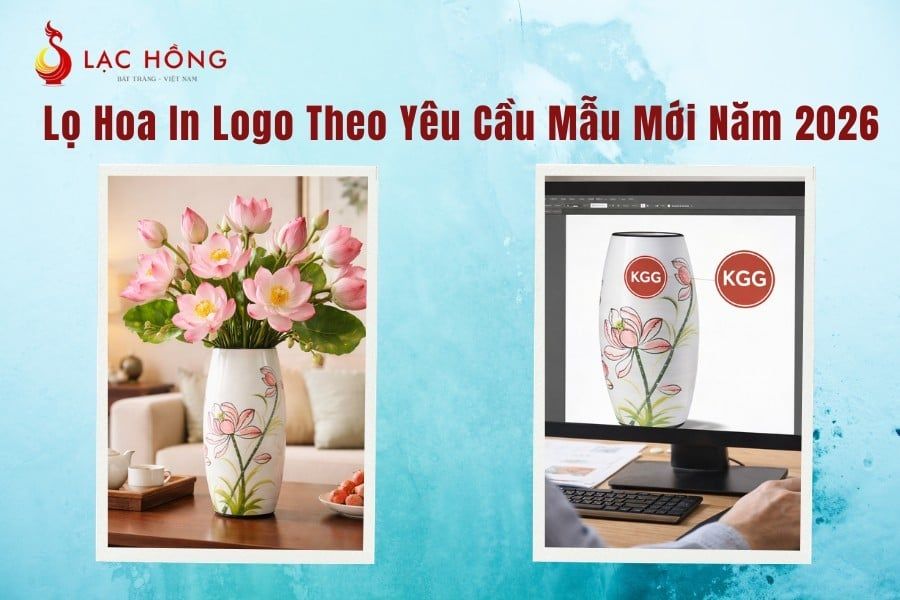 Lọ Hoa In Logo Theo Yêu Cầu Mẫu Mới Năm 2026