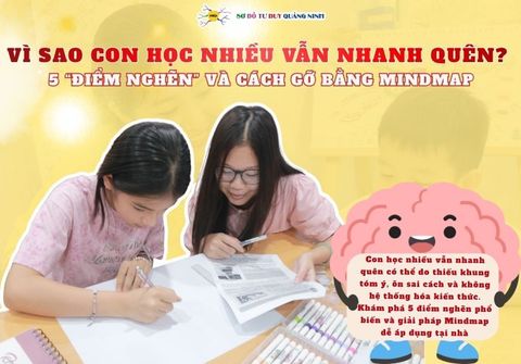 VÌ SAO CON HỌC NHIỀU VẪN NHANH QUÊN? 5 “ĐIỂM NGHẼN” VÀ CÁCH GỠ BẰNG MINDMAP