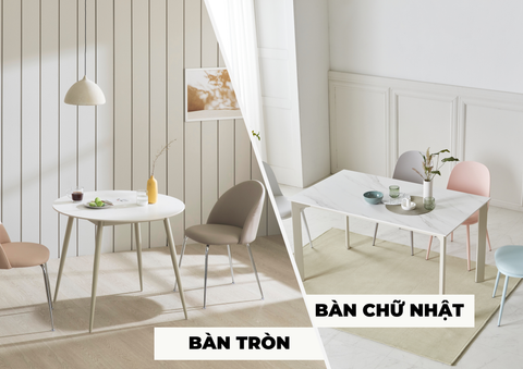 Bàn ăn tròn vs bàn chữ nhật – đâu là dáng bàn được người Hàn ưa chuộng 2025?