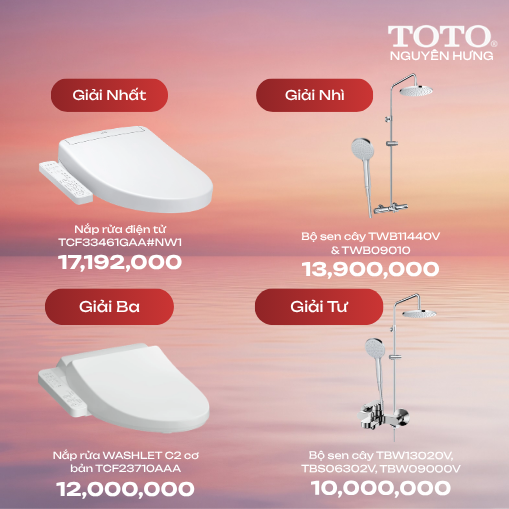 các giải thưởng TOTO Nguyên Hưng khuyến mãi hè 2026